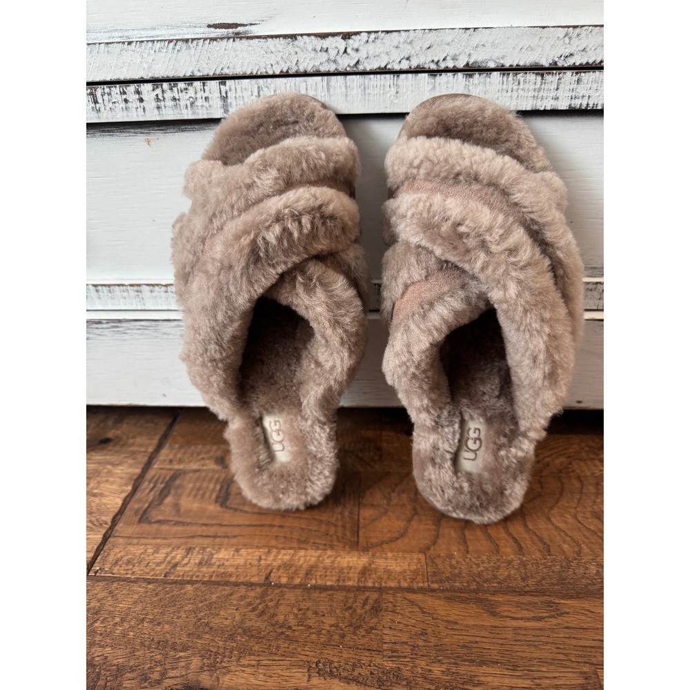 NWT UGG Scuffita Caribou Genuine Shearling Slide Slipper Sandal Size 7